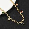 304 Stainless Steel Rope Chain Colorful Cubic Zirconia Tassel Necklaces for Women NJEW-V015-01G-D-5
