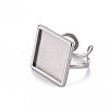 Tarnish Resistant 201 Stainless Steel Cuff Pad Ring Settings STAS-S080-041E-P-3