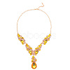 Teardrop Alloy Rhinestone Pendant Necklaces & Stud Dangle Earrings Sets FS-WGB9BB4-06-3