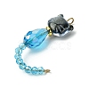 Cat Shapes Glass Links Connector Charms PALLOY-JF03239-4