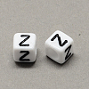 Large Hole Acrylic Letter European Beads SACR-Q103-8mm-01Z-2