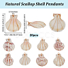 20Pcs Natural Scallop Shell Dyed Pendants FIND-BBC0003-15-2
