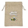 Christmas Printed Burlap Packing Pouches Drawstring Bags ABAG-Q053-02B-02-1