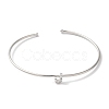 Rack Plating Brass Micro Pave Clear Cubic Zirconia Letter Open Cuff Bangles BJEW-A018-01P-J-2