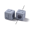 Rubberized Style Transparent Acrylic Beads OACR-K007-014C-2