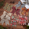 8Pcs 8 Colors Christmas Theme Imitation Linen Bowknot Ornament Accessories DIY-CA0004-34-4