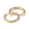 Brass Micro Pave Cubic Zirconia Huggie Hoop Earrings for Women EJEW-K083-36G-C-2