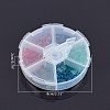 240Pcs 6 Colors 2-Hole Glass Seed Beads SEED-NB0001-24-7