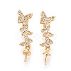 Brass Micro Pave Cubic Zirconia Cup Pearl Peg Bails Pin Pendants KK-T079-27G-1