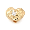 Brass Micro Pave Clear Cubic Zirconia Beads KK-U061-15C-G-1