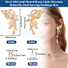 CREATCABIN 4Pcs 2 Style Brass Pave Clear Cubic Zirconia Butterfly Stud Earring Findings DIY-CN0002-73-2