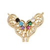 Brass Pave Cubic Zirconia Connector Charms CU-CBAF17A-14G-1