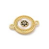 Brass Micro Pave Clear Cubic Zirconia Connector Charms KK-M303-04G-07-2