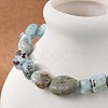 Natural Larimar Bead Stretch Bracelets BJEW-K213-65-4