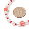 Fruit Polymer Clay & Glass Seed & Acrylic Pearl Beaded Necklace NJEW-JN04582-01-3