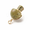 Natural Unakite Pendants PALLOY-JF01134-02-3