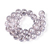 Electroplate Transparent Glass Round Beads Strands EGLA-T029-8mm-12T-10-2