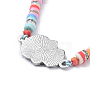 Adjustable Nylon Thread Braided Bead Bracelets BJEW-JB05192-M-4