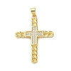 Brass Micro Pave Clear Cubic Zirconia Pendants KK-A212-06D-G-1