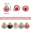 50Pcs 5 Colors ABS Plastic Imitation Pearl Sewing Buttons FIND-GF0003-18-2