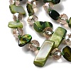 Boho Glass & Dyed Natural Shell Beaded Chips 3 Layer Necklaces for Women NJEW-H047-01A-3