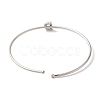 Rack Plating Brass Micro Pave Clear Cubic Zirconia Letter Open Cuff Bangles BJEW-A018-01P-D-3