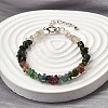 Natural Multicolor Tourmaline Chip Beaded Bracelets for Women BJEW-M110-02-1