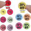 10 Sheets Paper Self-Adhesive Number Round Stickers and 5 Rolls Discount Round Dot Roll Stickers STIC-CA0001-03-2