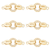 6 Sets Brass Micro Pave Cubic Zirconia Fold Over Clasps KK-CA0002-73-8