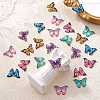 24Pcs 6 Colors Printed Alloy Pendants ENAM-SZ0002-13-4