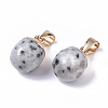 Top Golden Plated Natural Sesame Jasper Pendants G-T131-03G-2