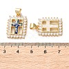 Brass Micro Pave Clear Cubic Zirconia Pendants KK-S048-09G-3