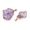 Raw Rough Natural Amethyst Pendants G-T138-174B-2