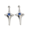 304 Stainless Steel Rhinestone Pendants X-STAS-L308-04B-P-1