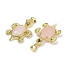 Natural Rose Quartz & Brass Pendants KK-F887-01G-15-2