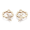 Brass Micro Pave Clear Cubic Zirconia Charms KK-T056-57G-NF-2