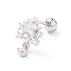 Snowflake Clear Cubic Zirconia Stud Earrings for Women EJEW-A065-03P-1