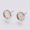 Non-Tarnish 201 Stainless Steel Stud Earring Settings STAS-I088-F-02P-1