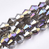 Electroplate Glass Beads Strands X-EGLA-Q118-6mm-B13-1