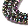 Electroplate Glass Beads Strands GLAA-H021-01A-FP14-4