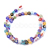 Flat Round Handmade Millefiori Glass Beads LK-R004-55-2