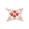 Glass Seed Beaded Star Pendants PALLOY-MZ01165-03-3