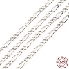 Anti-Tarnish Rhodium Plated 925 Sterling Silver Figaro Chains STER-F052-03P-3