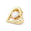 Brass Micro Pave Clear Cubic Zirconia Pendants KK-S510-24G-2