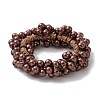 ABS Imitation Bead Wrapped Elastic Hair Accessories OHAR-PW0007-49J-2