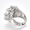 Adjustable Alloy Glass Finger Rings RJEW-T006-03A-3