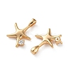 Ocean Theme Brass Micro Pave Clear Cubic Zirconia Pendants KK-L266-02H-G-2