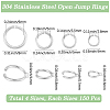 600Pcs 4 Styles 304 Stainless Steel Open Jump Rings STAS-BBC0010-03-2