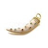 Brass Micro Pave Cubic Zirconia Enamel Pendants KK-D339-09G-2