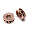 Flat Round Brass Micro Pave Cubic Zirconia Spacer Beads ZIRC-F009-31-NR-2